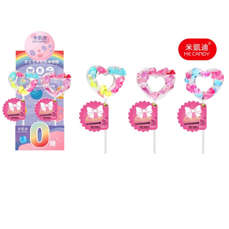 3D Art Hand Made Lollipop-Hearts